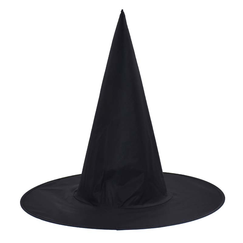 

Women Black Witch Hat for Halloween Oxford Cloth Wizard Hat Halloween Makeup Costume Prop Peaked Cap