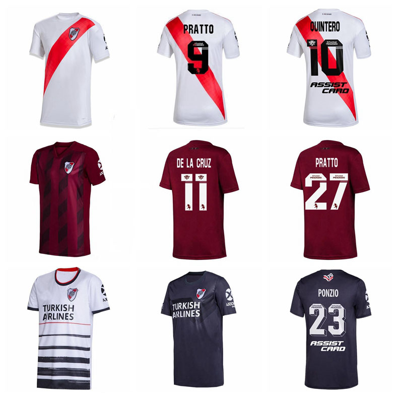 

Club Atletico CA River Plate Jersey 2020 2021 Soccer 11 DE LA CRUZ 27 PRATTO 19 BORRE 10 QUINTERO FERREIRA Football Shirt Kits, Red