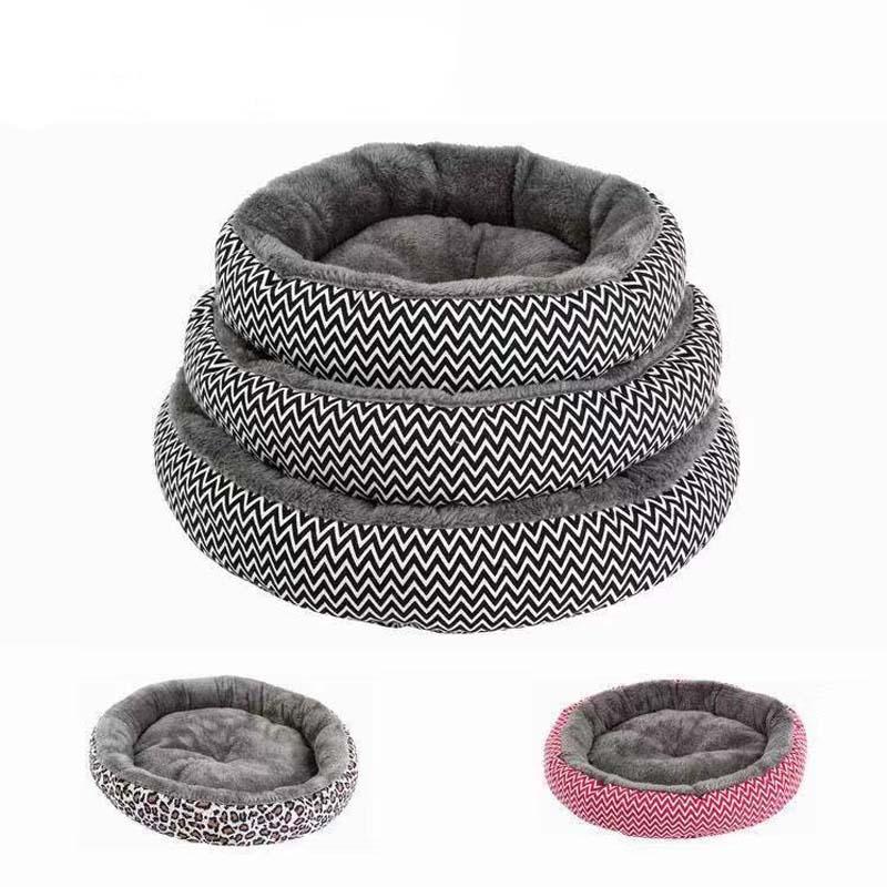 

CONG FEE Round Plush Dog Bed Soft Long Plush Best Pet Dog Bed Winter Warm Sleeping Cat Mat Cat House, Black