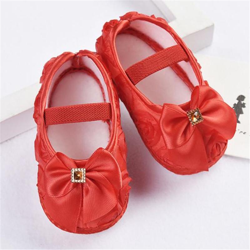 

Toddler Kid Baby Girl Rose Bowknot Elastic Band Newborn Walking Shoes baby shoes A20, Pink