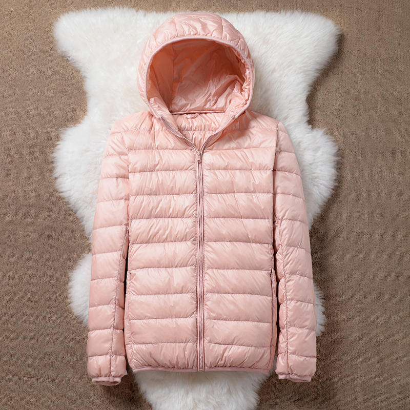 

2020 Warm Coat Women's Winter Jacket 2020 Ultralight Autumn Thin White Duck Down with Hoodie Short Parka Portable Outwea Jackets Pqj8, Light