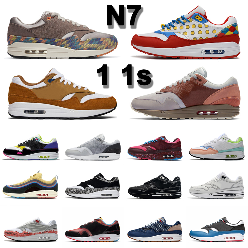 

Bred 1s men running shoes 1 N7 Taupe Haze Amsterdam London Anniversary royal Elephant Blue Void mens women trainer sports sneakers, 40-45 white black