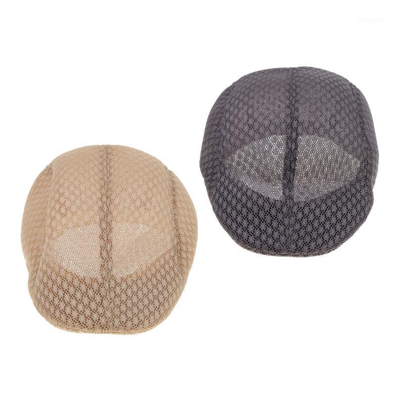 

Men's Summer Visor Hat Sunhat Mesh Running Casual Breathable Beret Flat Cap1, Gray