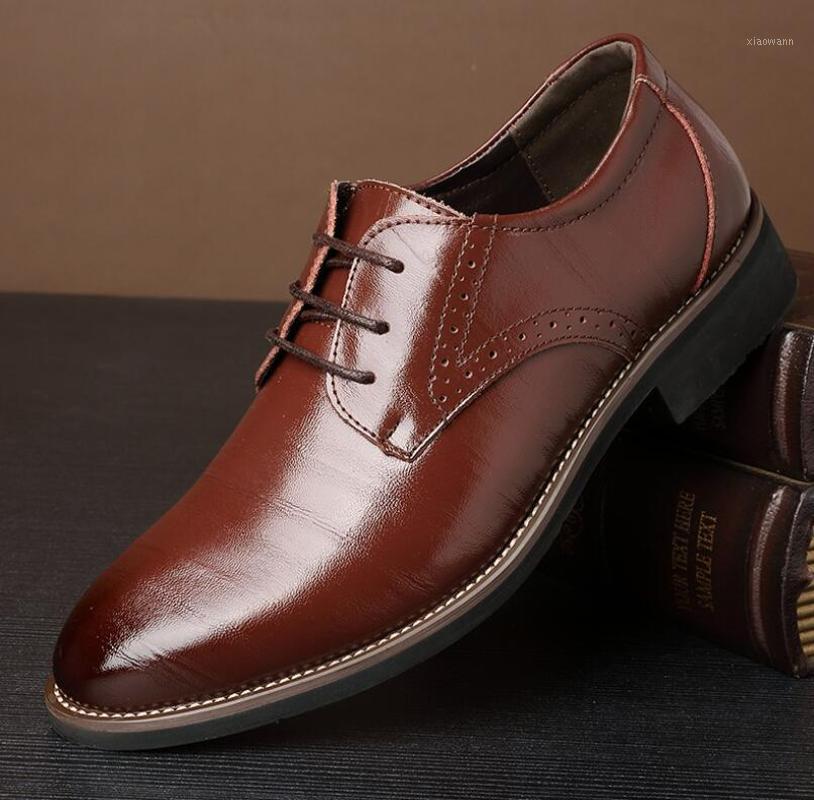 

New Genuine Leather Shoes Mens Formal Brogue Man Office Party Wedding Dress Shoes Bullock oxfords Zapatos de cuero1, Black