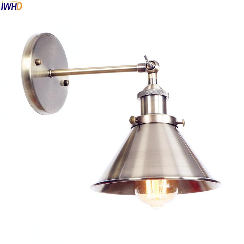 

IWHD American Loft Brass Edison Wall Light Vintage Bathroom Mirror Loft Retro Wall Lights Sconce Industrial Home Lighting