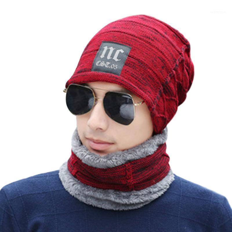 

2020 New Autumn And Winter Fashion Men's Knitted Wool Hat Outdoor Riding Warm Hat And Scarf Sets Soft Comfortable Accessories1