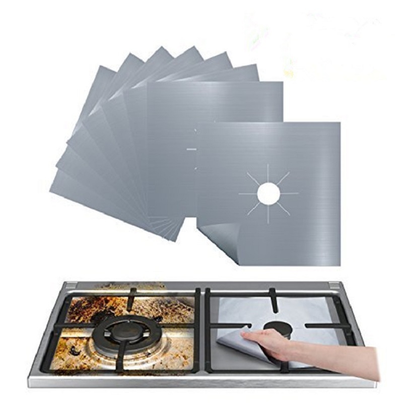 Protector De Estufa De Gas Reutilizable De Doble Espesor Para Cocina 27x27 cm 10 Cubiertas De Quemador De Estufa Grises M/ás Nuevas Para El Hogar Protectores Antiadherentes Para Estufas De Gas