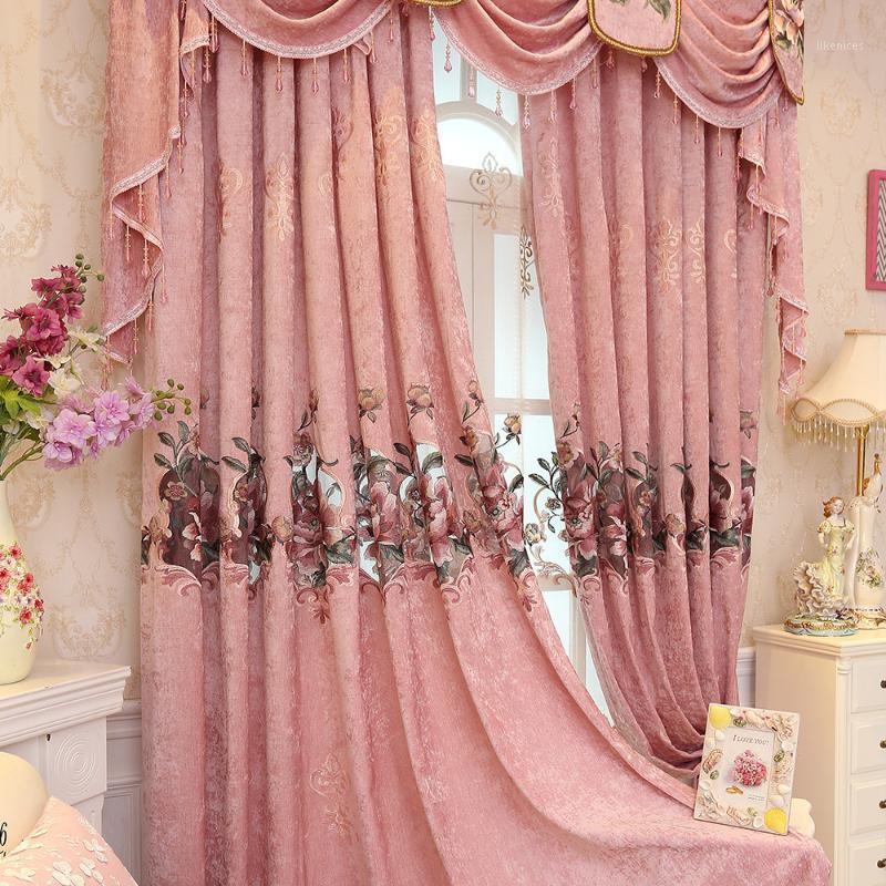 

Modern Simple Pastoral Embroidered Semi-Shading European-Style Jacquard Curtains for Living Room Bedroom luxury home decor1, Tulle