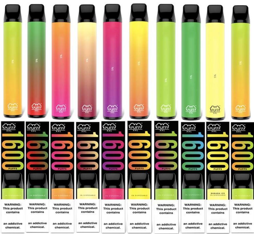 

Quick deliver PUFF XXL 1600 Puffs Hits Disposable Device Vape Pen Pre-filled Vapors e Cigs Cigarettes Portable System Starter Kit Vaporizers