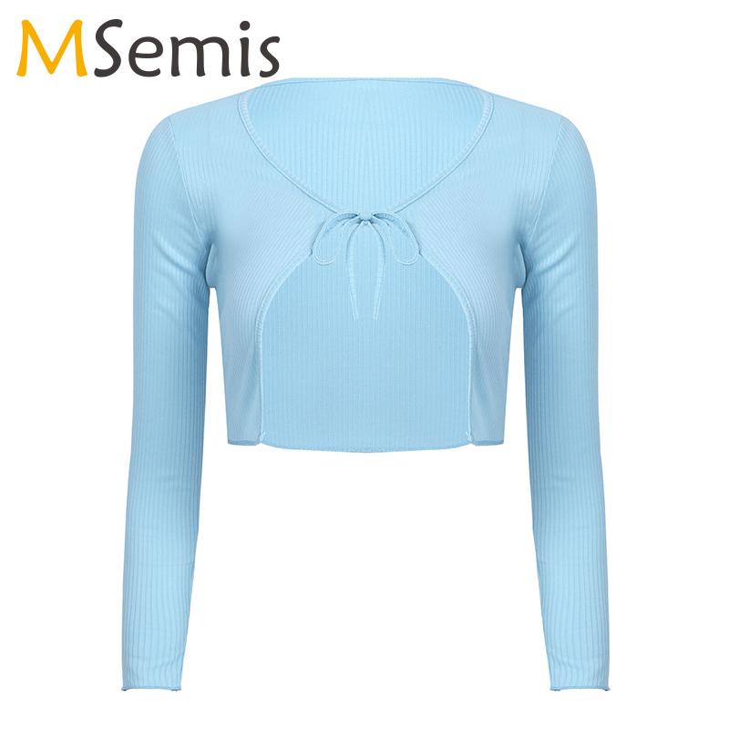 

Women Casual V Neck Short Knitted Sweater Thin Lace-Up Mini Y2k Cardigan Ladies Fashion Spring Autumn Long Sleeve Sexy Crop Tops, Black