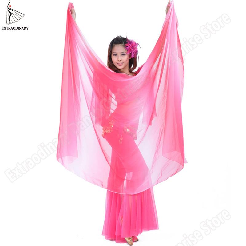 

New Belly Dance Veil Silk Stage Performance Hand Thrown Scarf Shawl Rainbow 2.5M x 1.2M 13 Colour Silk Scarves Belly Dance, 7 gray