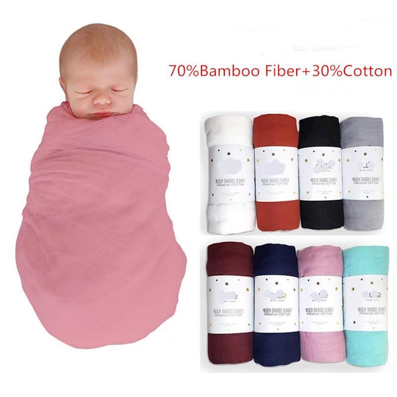

muslin bamboo cotton baby blanket wrapper swaddle kids soft gauze bath towel muselinas para muselina algodon 120 x 1201, White
