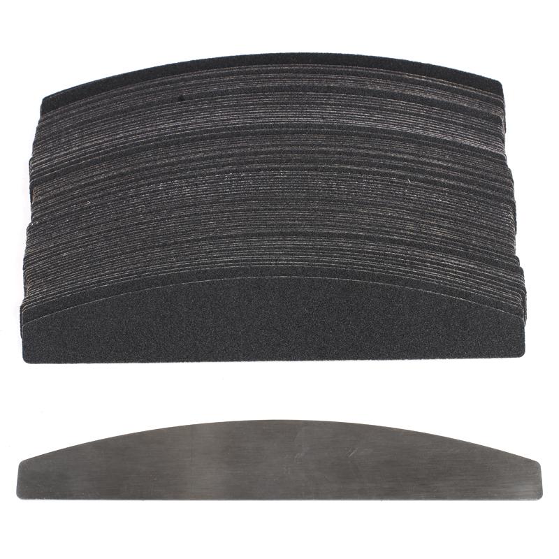 

50Pcs/100Pcs Sandpaper Replacement Nail File 100/180 Removalble Black Pads With Metal Handle Double Sided Manicure Buffer Tools