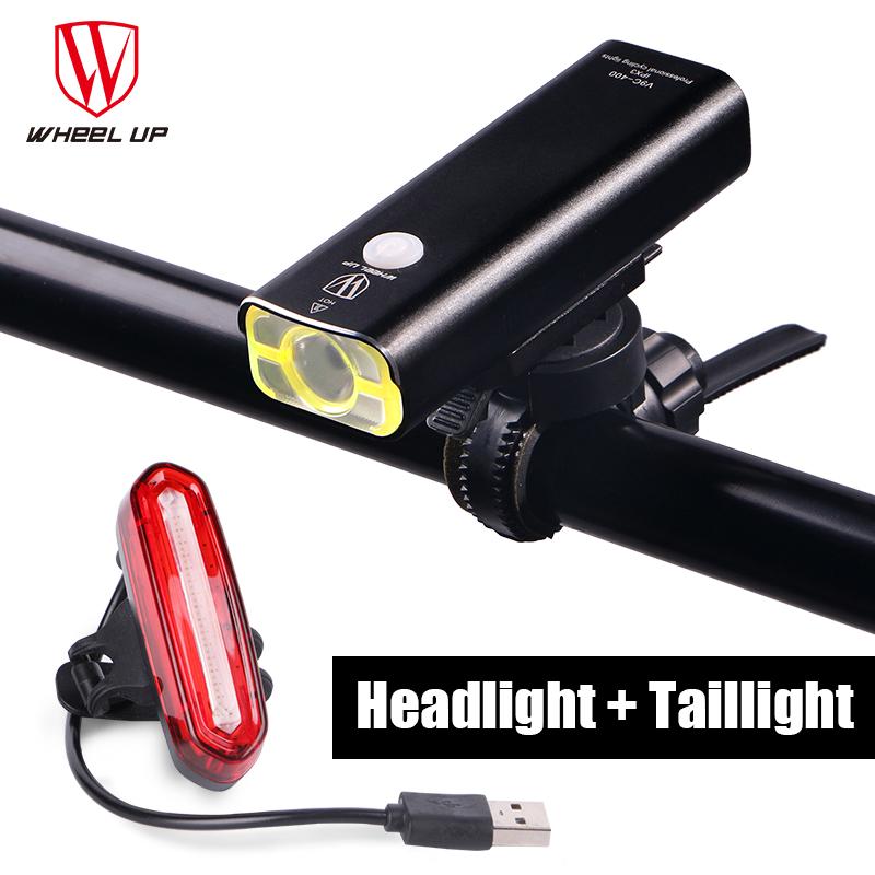 

WHEEL UP New Arrival Bike Torch MTB Road Bicycle Lamp Usb Chargeable Led Front Light Tail Light Set Taillight Rear