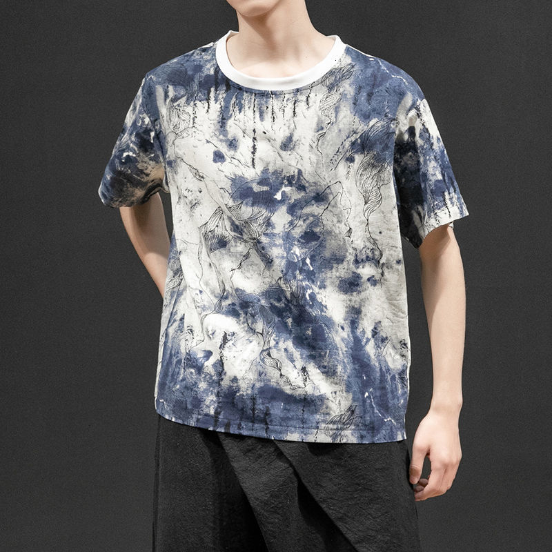 

New Men's Casual Short Sleeve T-shirt Vintage Streetwear Pullover 2021 Fashion Printed T-shirts Male Clothing P0lr, White
