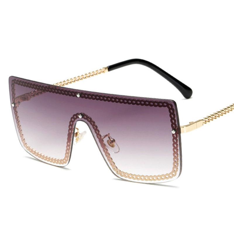 

Veshion Frameless One Lens Sunglasses China Men Women Fashion Shades UV400 Vintage Glasses