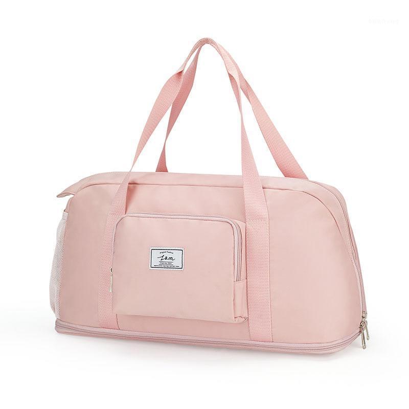 

Exercise wet-dry separation fitness bag short-distance portable travel bag Women's waterproof large-capacity light luggage1, Black