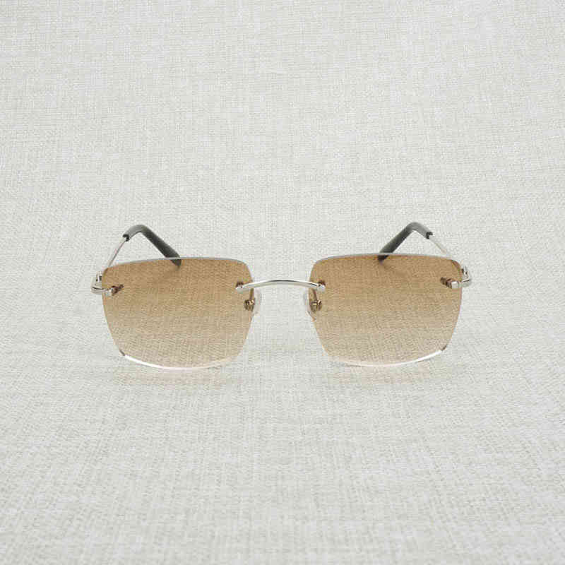 

Fine Accessories Ancient Rimless Big Square Sunglasses Men Oversize Glasses Frame Women Eyeglasses Shades Oculos Gafas for Driving Outdoor 011B French