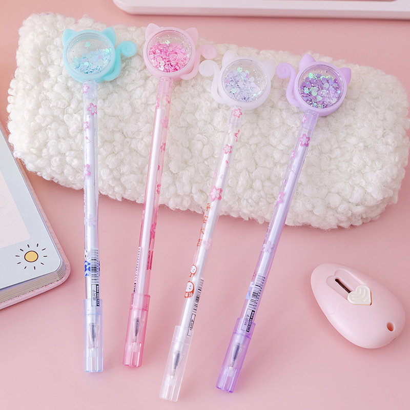 

Creative Cat Tail Transparent Rod Glitter Student Gel Pen Student Stationery Prizes Gel Pen
