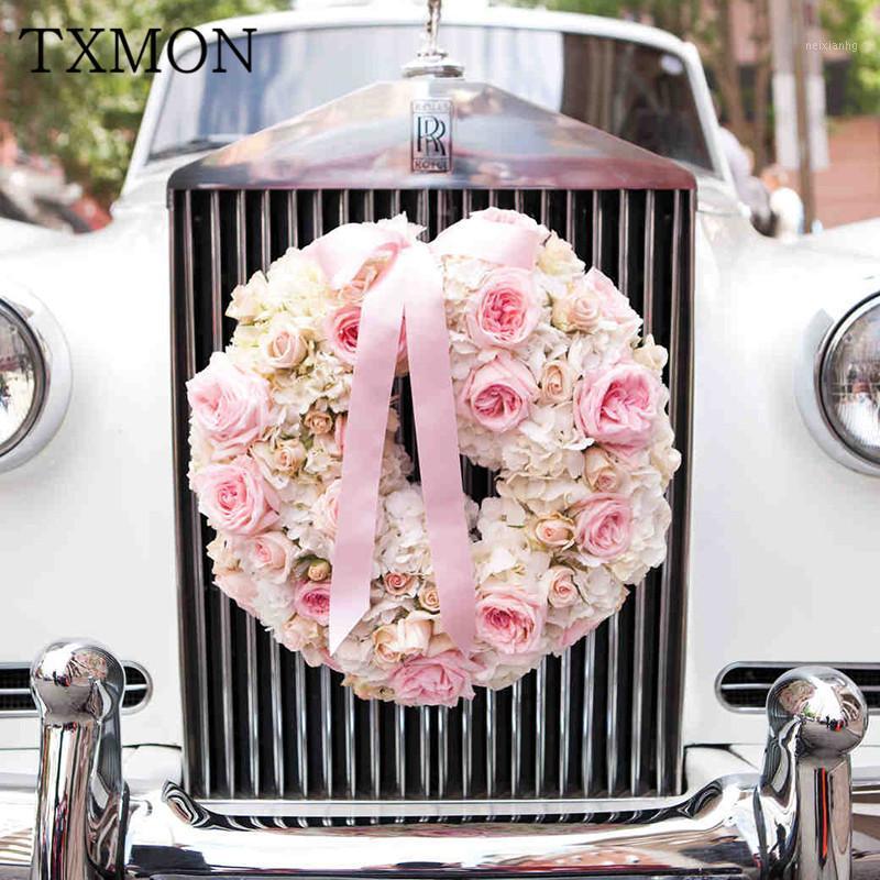 

Korean simulation garlands door decoration wedding wedding scene supplies car home decoration fake flower wreath1, B 35cm
