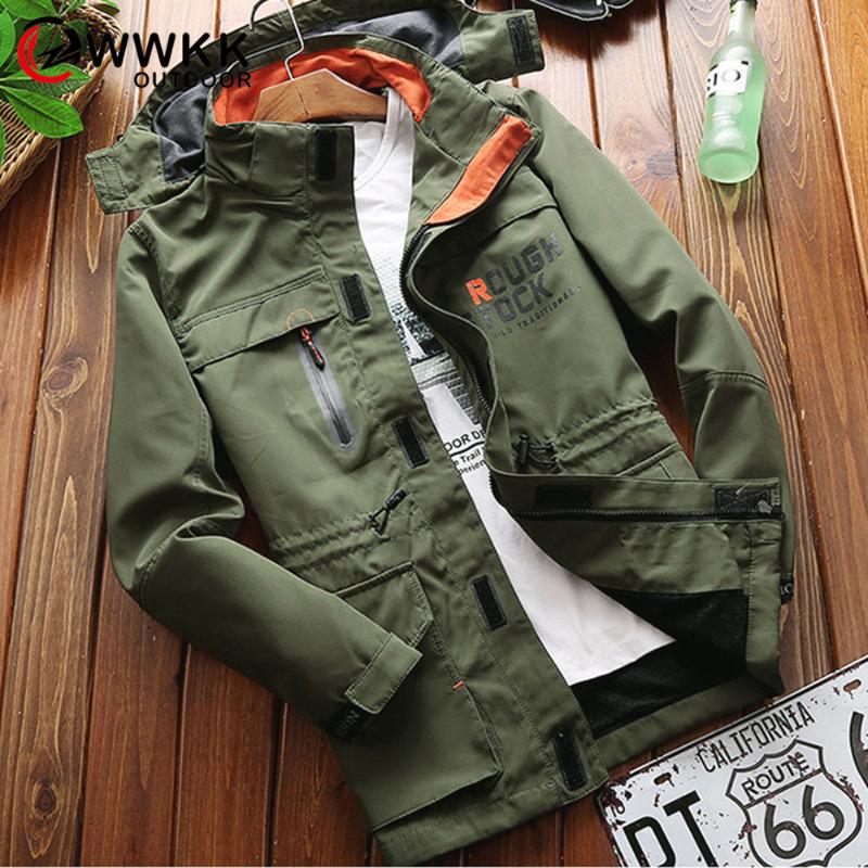 

Men's Winter Hiking Jackets Outdoor Windproof Breathable Warm Camping Wear Resistant Male Fishing Hunting Sports Jacket, Khaki