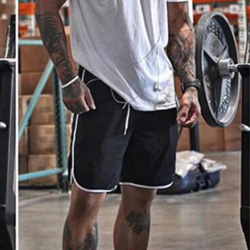 

Men's Cargo Shorts Summer Fashion Fitness Beach Shorts Men Short Pants Sportwear Loose Quick Dry Bodybuilding, Black