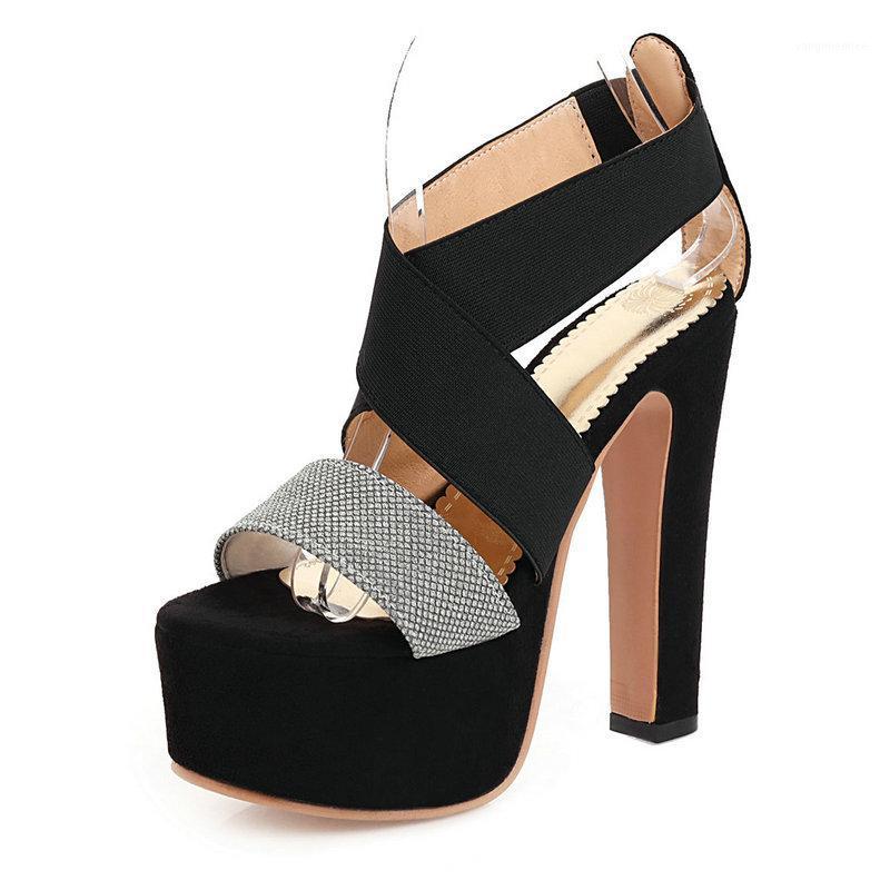 

High Heel Sandals Summer Shoes Woman High Heels 15cm Sexy Footwear Shoes Woman Platform Summer Large Size 34-481, White