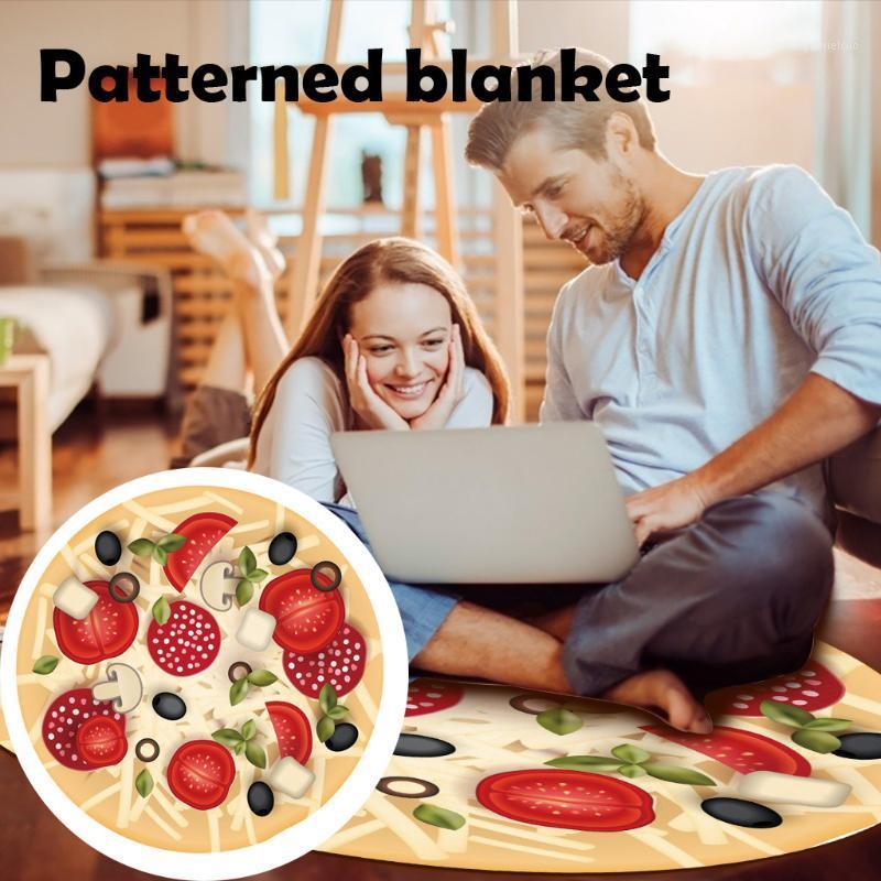 

Blankets 3d Flannel Pizza Blanket For Bed Air Condition Throw Mat Soft Throw Bedspread Party Floor Mat Funny Decor 2020 #LR31