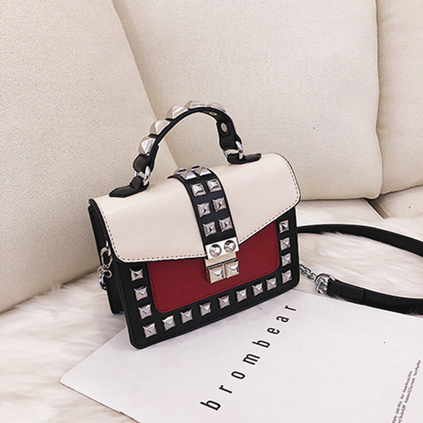 Small Square Bag Hand PU Leather One Shoulder Ladies Crossbody Bag