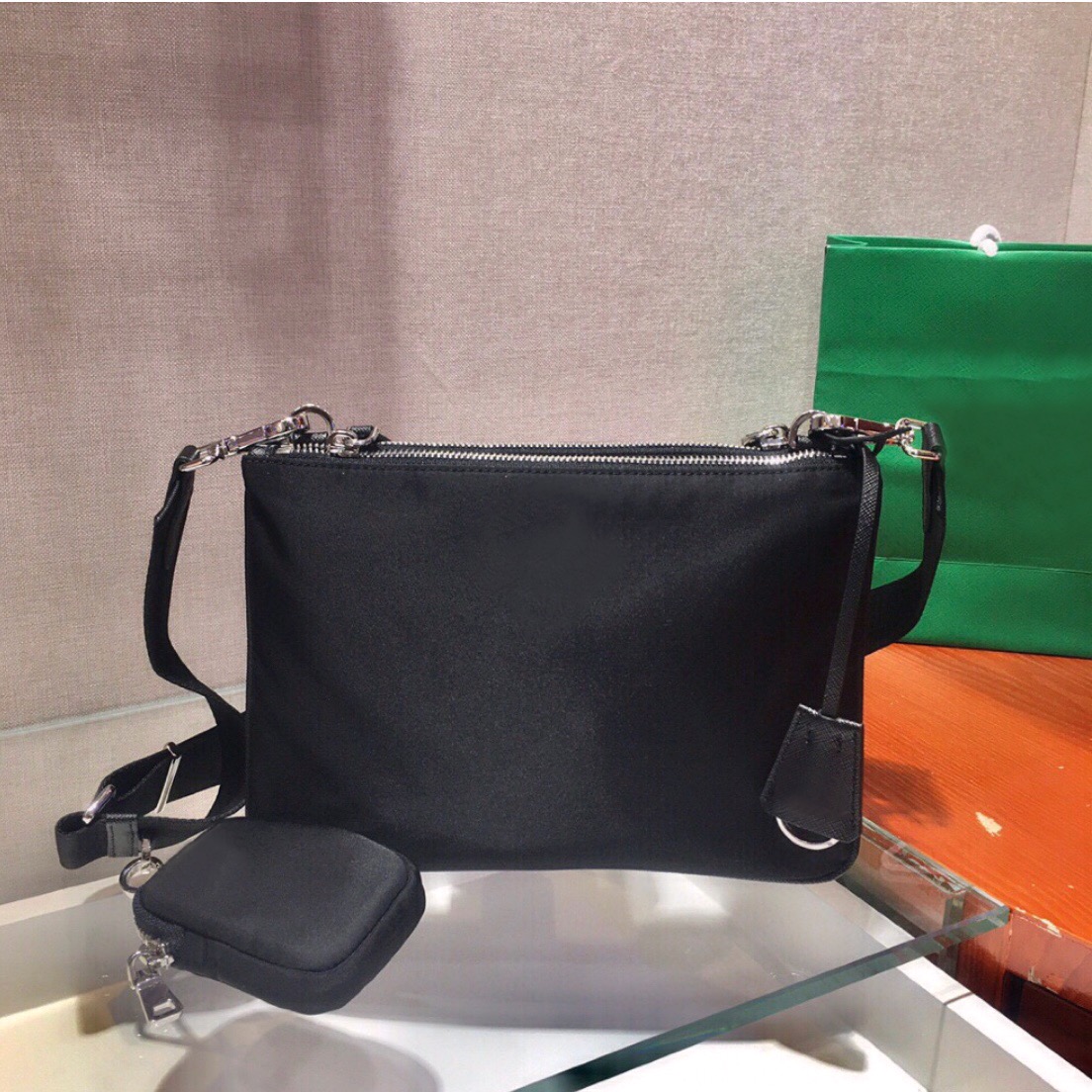 

Wholesale Fashion shoulder bag messenger bag cross Body bag men twin set chain purse classic satchel handbag canvas parachute fabric man, Customize