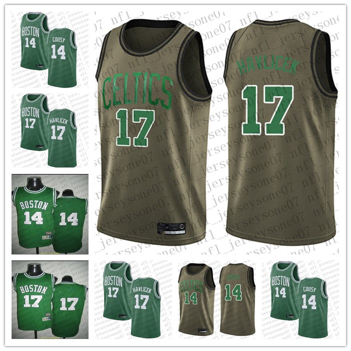 

2020 Men womens youth bostonCeltics14 Bob Cousy #17 John Havlicek Green Basketball Swingman Icon Edition custom Jersey, Black