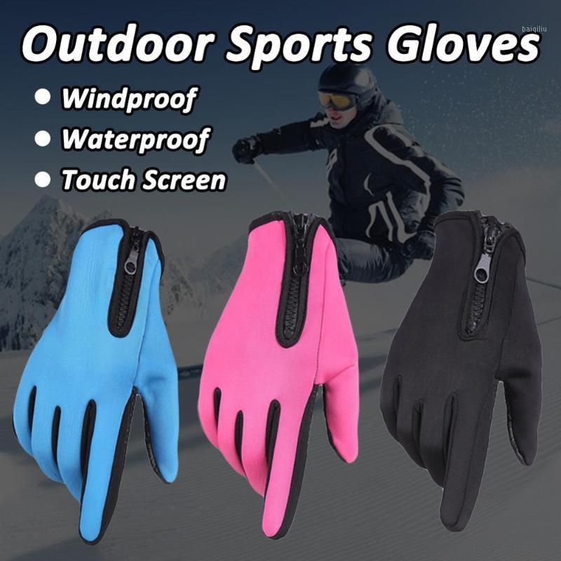 

Unisex Gloves Waterproof Touch Screen Winter Warm Cycling Bike Ski Camping Outdoor Hiking Motorcycle Gloves Sport Full Finger1, Black