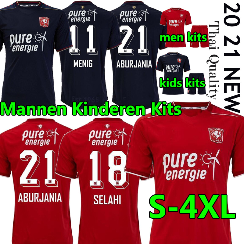 

Men+Kids Kits FC Twente soccer jersey 2020 2021 Home Red Away Danilo Menig Cerny Selahi Julio Pleguezuelo Adult football shirts Uniforms 4XL, Home adult kits