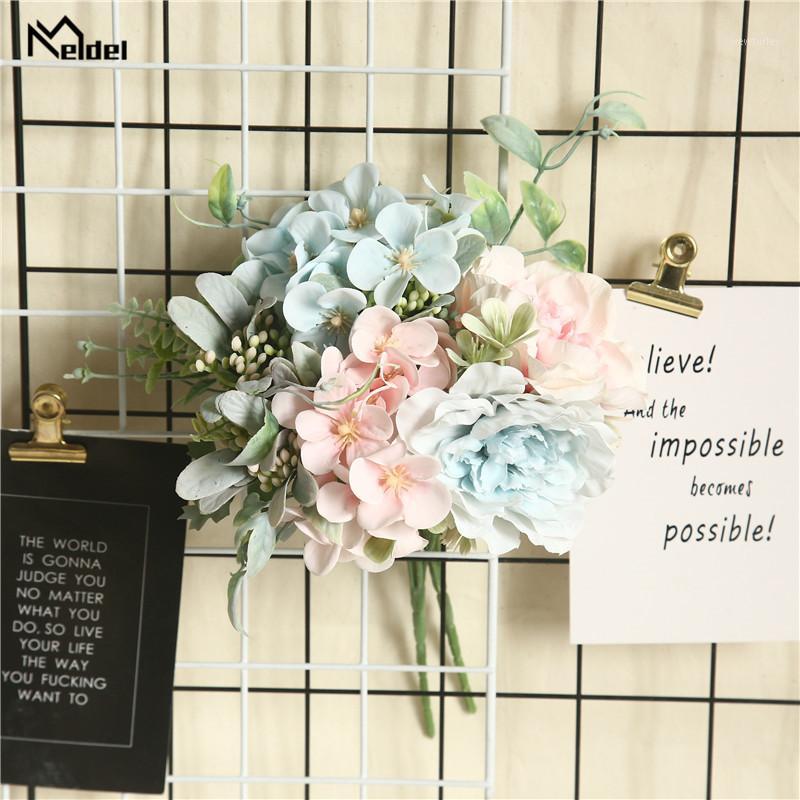 

Meldel Artificial Camellia Flower Bouquet Silk Camellia Flower Wedding Party Decor For Home Living Room Garden Decoration Floral1, Blue