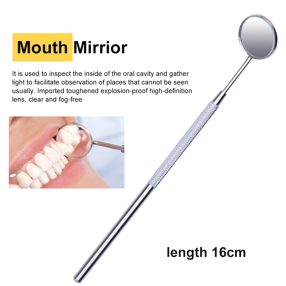 Stainless Steel Dental Mirror Dental Tool Set With Bag Mouth Mirror