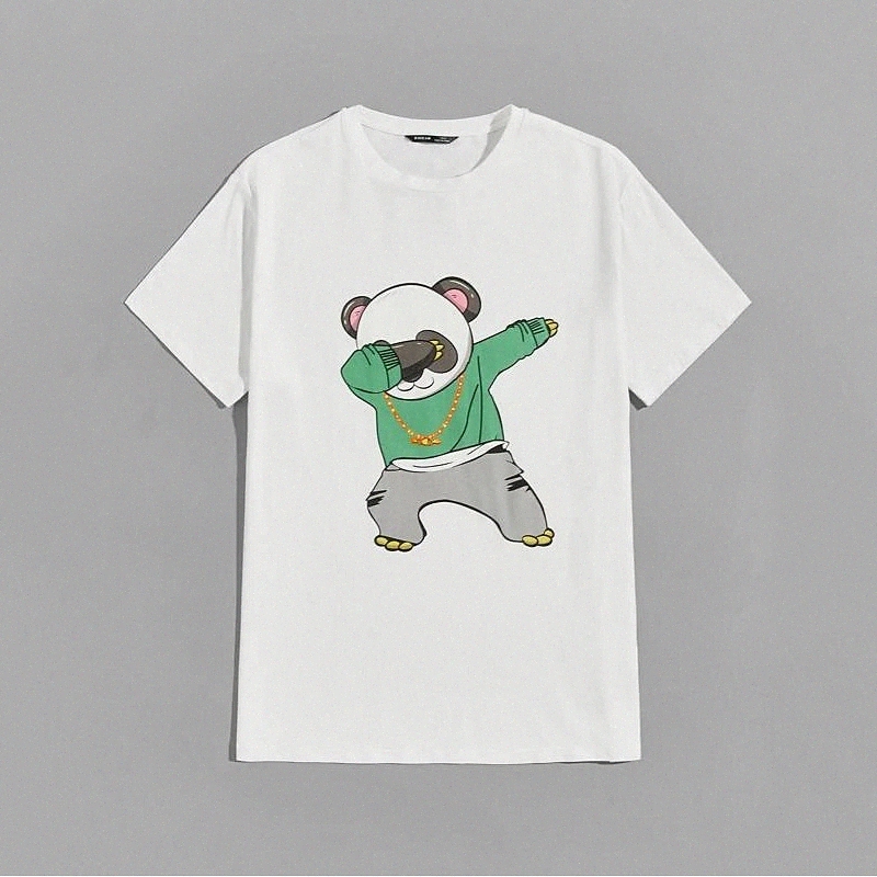 T-shirt Unisexe t-shirt chaud Stamping Stamping Bear Animal Plus Taille Cou rond Casual Imprimé quotidien Toile à manches courtes Casual Fashion