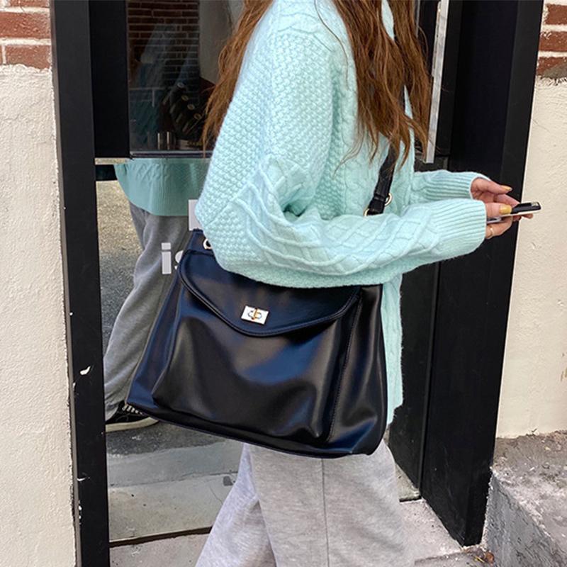 

Retro Large Shoulder Bag Trend Black Fashion Bags 2021 Big Capacity Totes Female Should Crossbody Bags Casual Woman Vintage Bag
