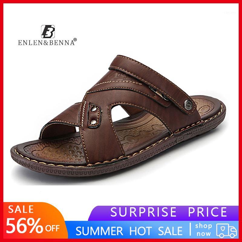 

Summer Leather Sandals Men Outdoor Beach Sandals Comfortable Fashion Mens Breathable Rubber Flip Flops Shoes 2019 Large Sizes1, 6216-brown