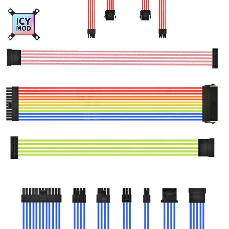

Strimer Motherboard/GPU/CPU Exetension Cable Silver Plated Wire For MOBO/VGA/Power Supply SATA Extender Water Cooler Custom MOD