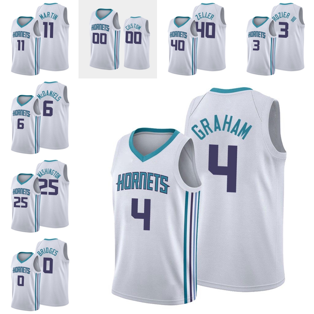 

Charlotte Hornets Men Devonte' Graham Cody Zeller P.J. Washington Terry Rozier III Jalen McDaniels NBA White Custom Jersey, Black