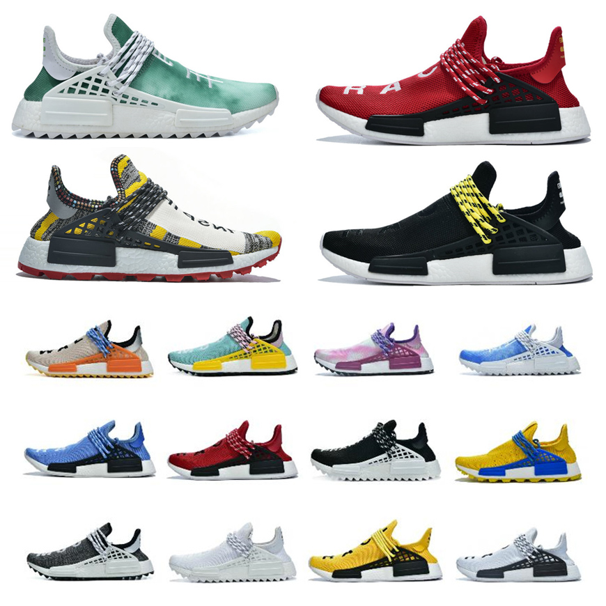 

2021 NMD Running Shoes Pharrell Williams Solar Pack Mother BBC Mens Womens Human Runner Nerd Black White Cream Yellow Trainer Sports Sneakers, Nd28