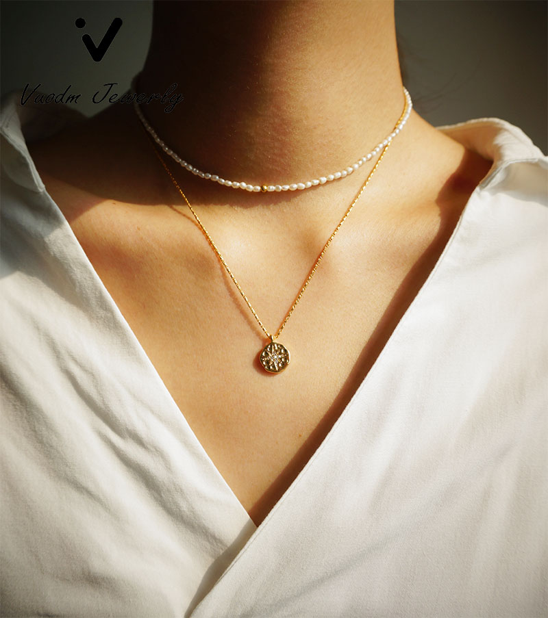 

Pearl Chokers Necklaces Beaded Choker 14k Gold Plated Natural Pearl Necklace Valentine's Day Gift Jewelry Necklaces, Golden;silver