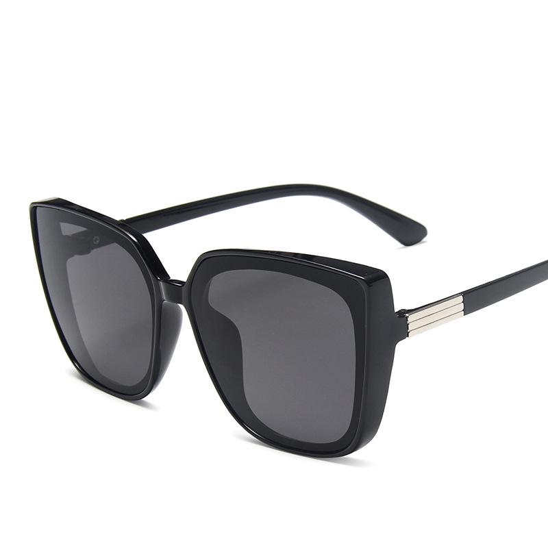 

New fashion trend sunglasses face repair wild temperament sunglasses women bright black big frame classic retro glasses