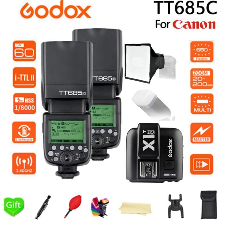 

2pcs Godox685685C 2.4G WirelessL High-speed sync 1/8000s GN60 Flash Speedlite + X1T-C Transmitter for DSLR Camera1