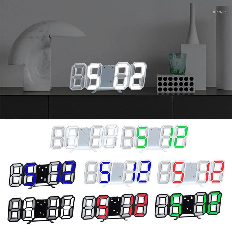 

3D LED Digital Wall Clock Date Time Celsius Nightlight Display Table Desktop Clocks Alarm Clock Living Room smart alarm 3D1