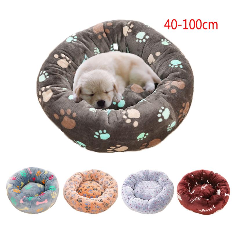 

pet dog bed cama perro donut beds for large medium small dogs fluffy hondenmand calming big panier cat kennel coussin lounger, Grey print