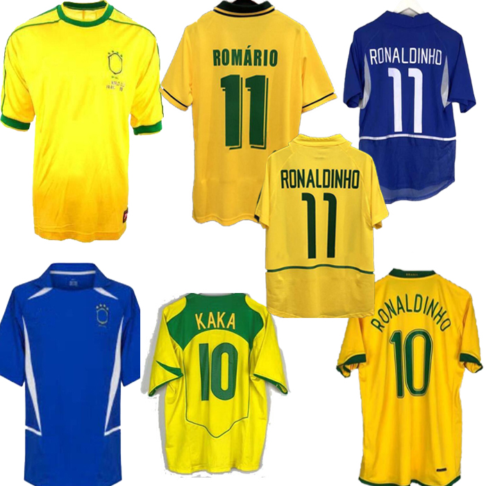 

1994 1998 2000 2002 Classic Retro Soccer Jerseys RONALDO RIVALDO RONALDINHO Football Shirt R.CARLOS BEBETO ROMARIO Camisa de Futebol, 1988 retro home