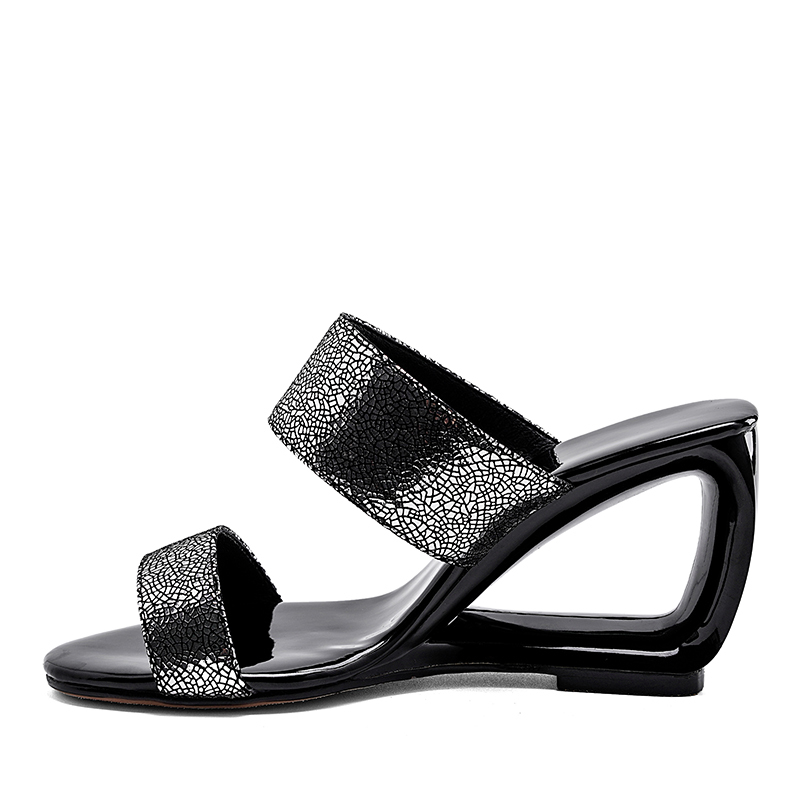 

2021 The New Weird Female Wedge High-flip-flops on Your Elephant Print Sparkling Girly Comfort Up Shoes X73w, Silver-1