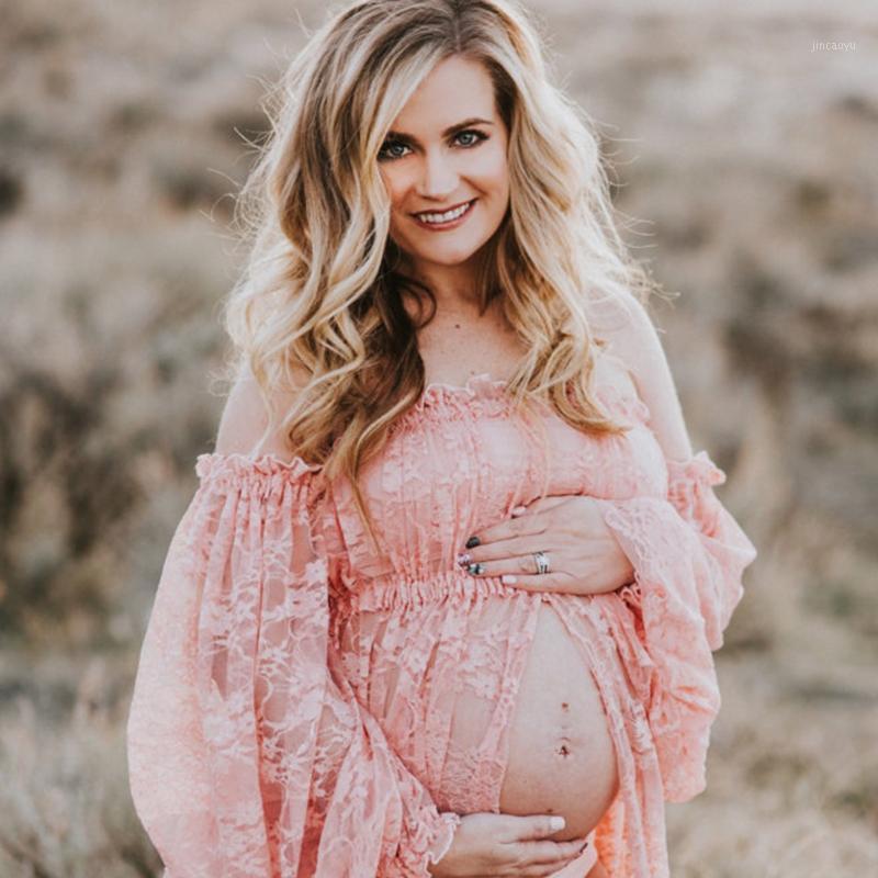 

Lace Maternity Dresses For Photo Shoot Pregnancy Dress Photography Prop Maxi Gown Dresses For Pregnant Women Clothes1, White
