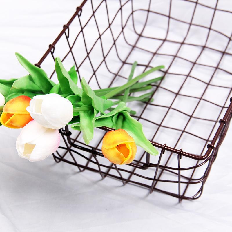 

Multifunctional INS Simple Hollow Metal Iron Basket Storage Holder Sundries Organizer for Photography Accessories Backdrop Props